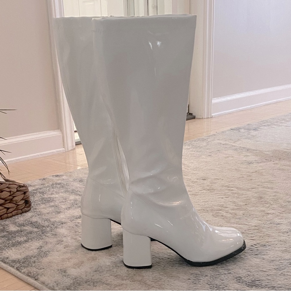 White Patent Leather Boots